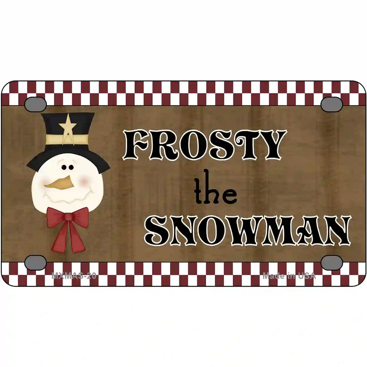 Frosty The Snowman Metal Novelty License Plate 4" x 2.2" (MLP)