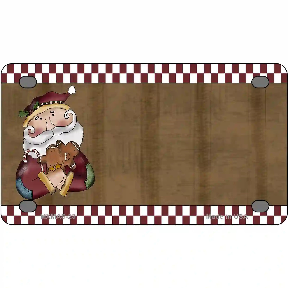 Santa Offset Metal Novelty License Plate 4" x 2.2" (MLP)