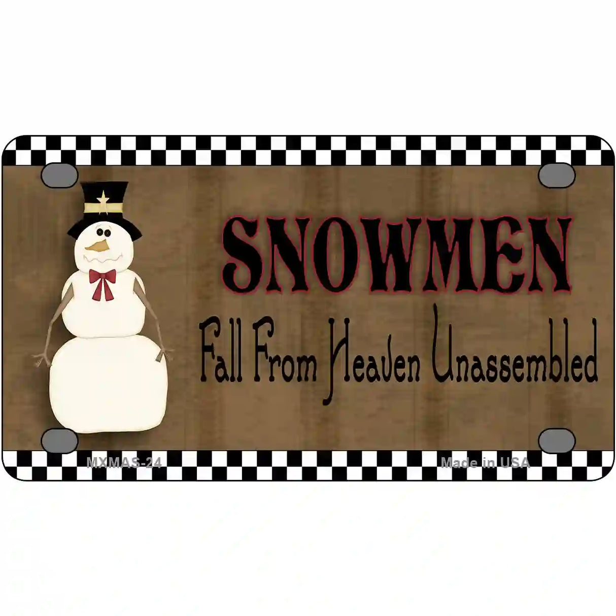 Snowmen Fall From Heaven Metal Novelty License Plate 4" x 2.2" (MLP)