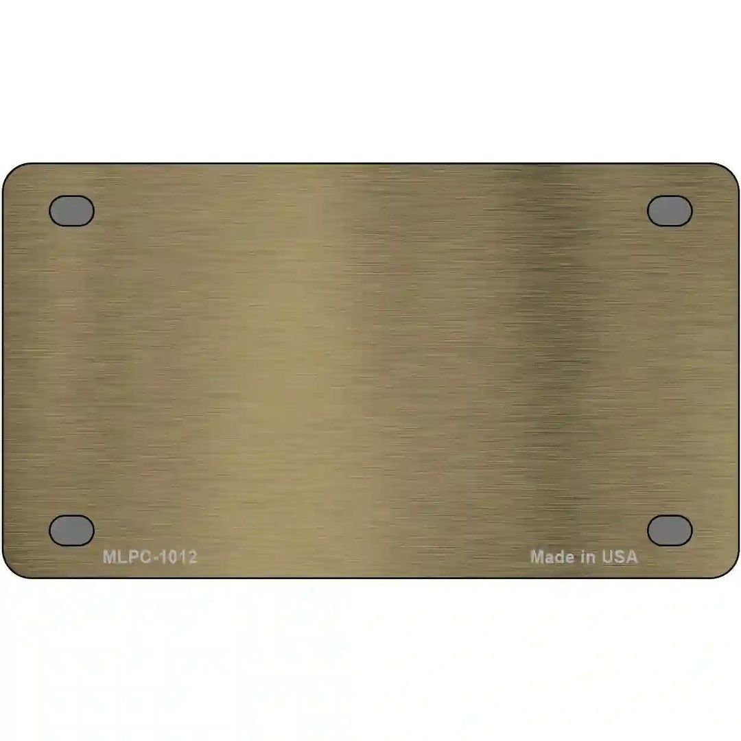 Gold Metallic Solid Metal Novelty License Plate 4" x 2.2" (MLPC)