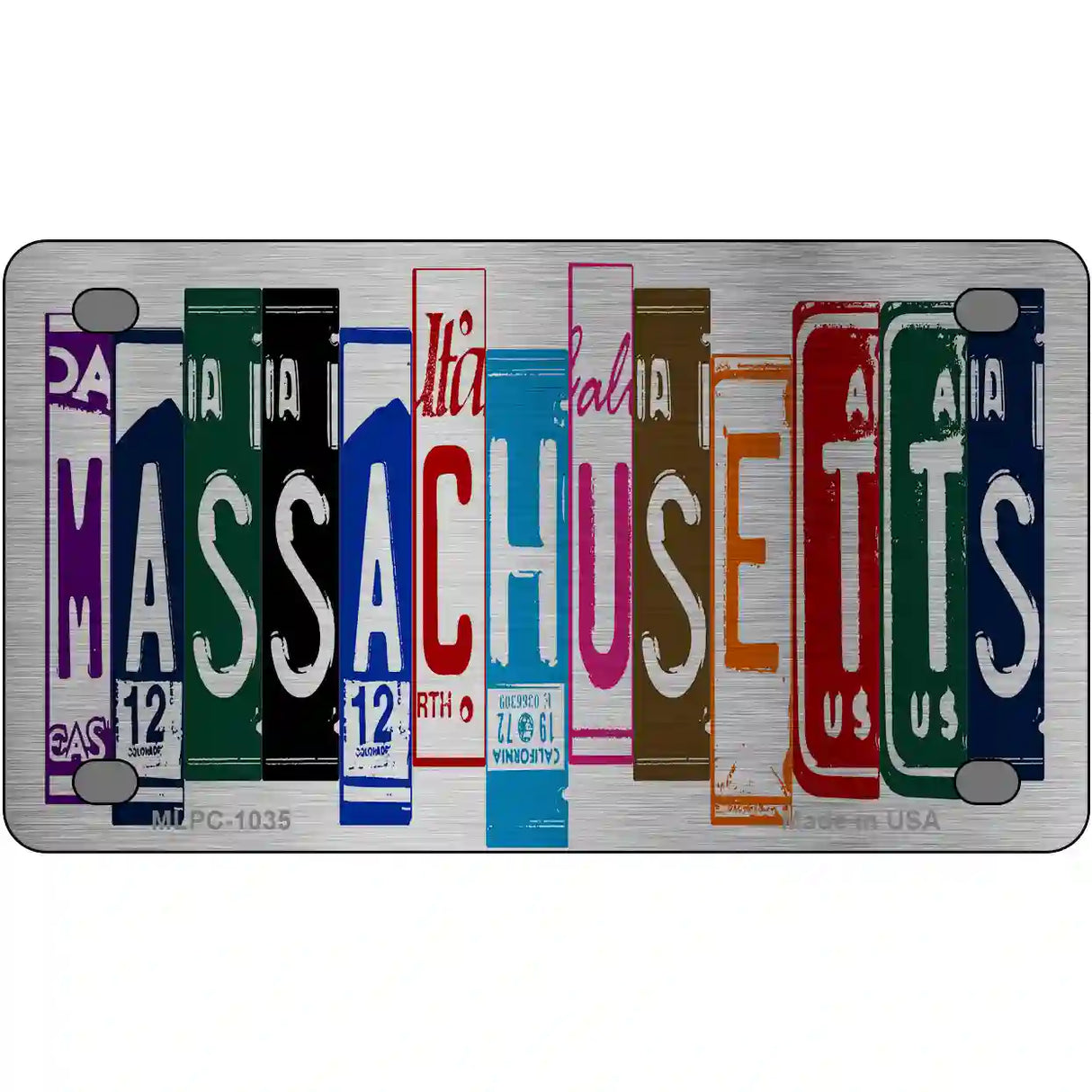 Massachusetts License Plate Art Metal Novelty License Plate 4" x 2.2" (MLPC)