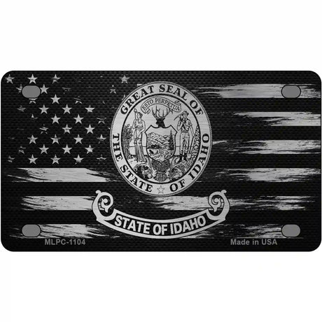 Idaho Carbon Fiber Novelty Metal License Plate 4" x 2.2" (MLPC)