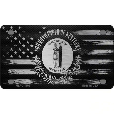 Kentucky Carbon Fiber Novelty Metal License Plate 4" x 2.2" (MLPC)