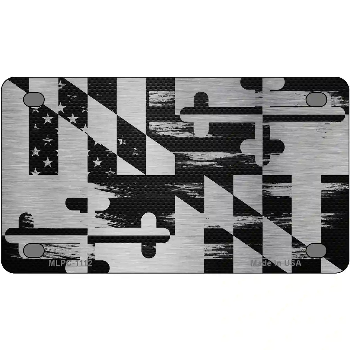 Maryland Carbon Fiber Novelty Metal License Plate 4" x 2.2" (MLPC)