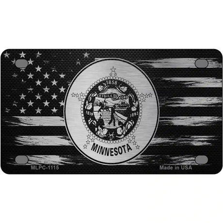 Minnesota Carbon Fiber Novelty Metal License Plate 4" x 2.2" (MLPC)