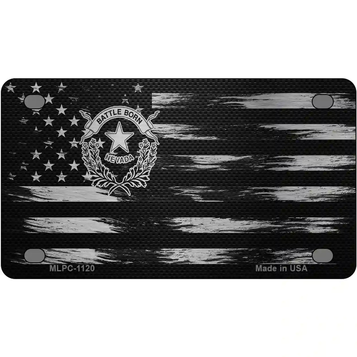 Nevada Carbon Fiber Novelty Metal License Plate 4" x 2.2" (MLPC)