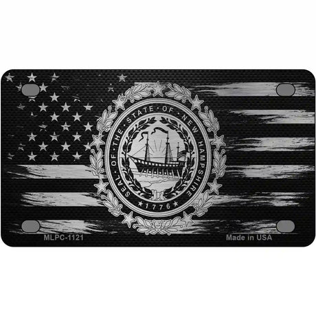 New Hampshire Carbon Fiber Novelty Metal License Plate 4" x 2.2" (MLPC)