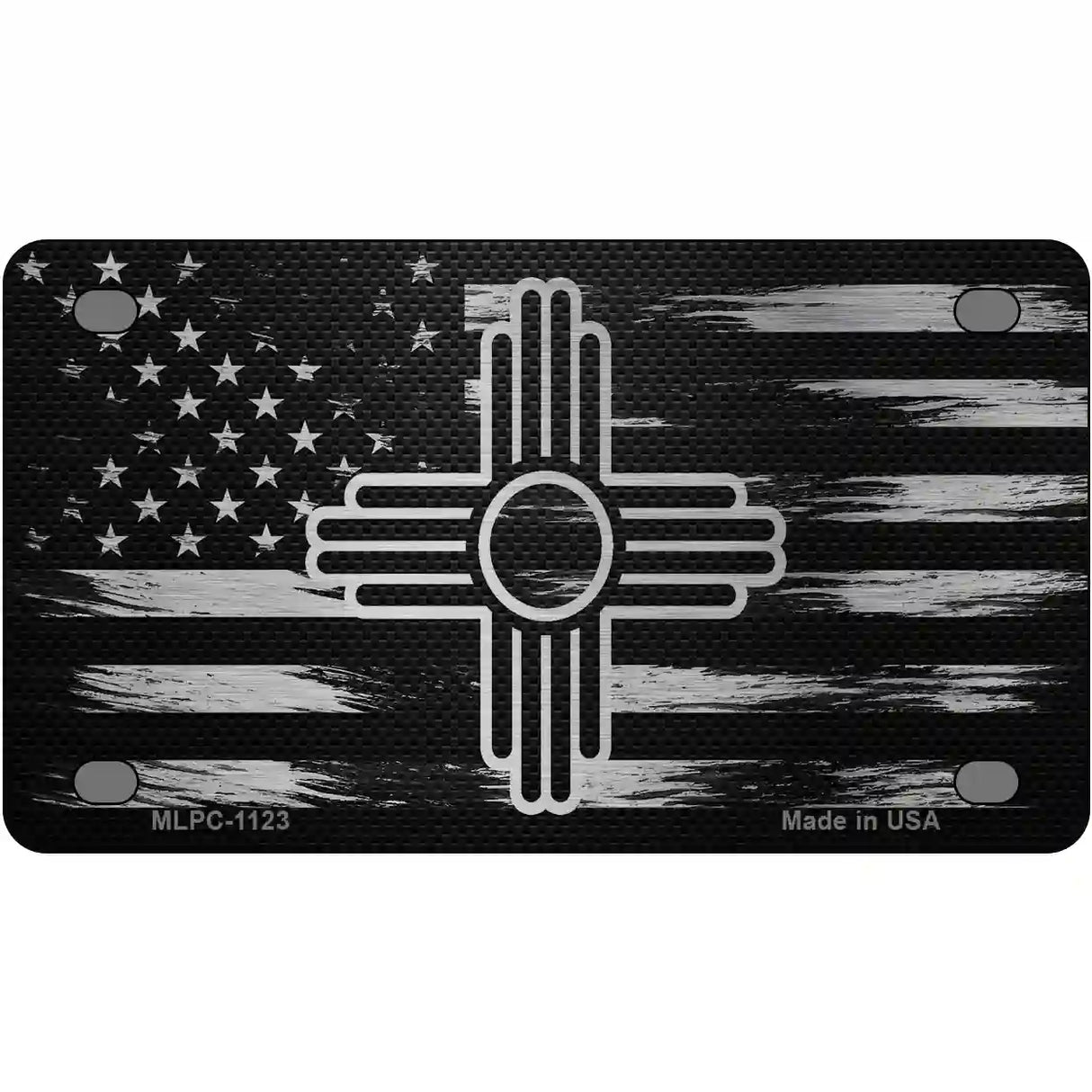 New Mexico Carbon Fiber Novelty Metal License Plate 4" x 2.2" (MLPC)