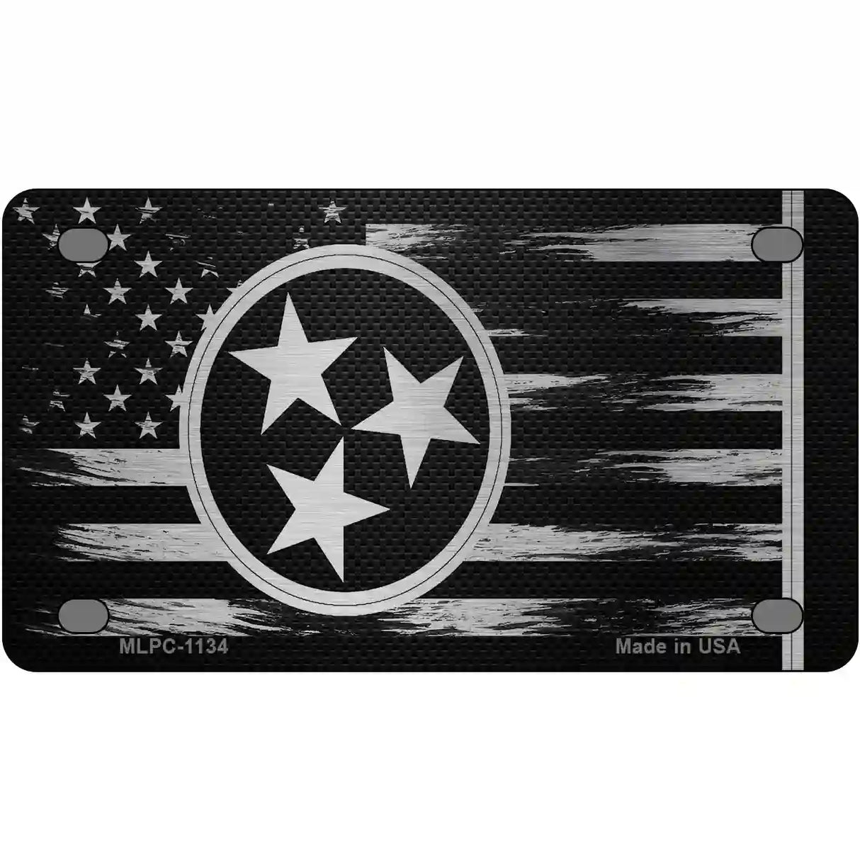 Tennessee Carbon Fiber Novelty Metal License Plate 4" x 2.2" (MLPC)