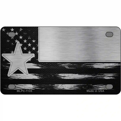 Texas Carbon Fiber Novelty Metal License Plate 4" x 2.2" (MLPC)