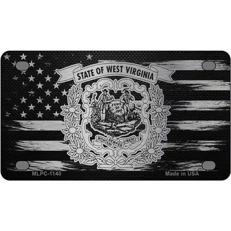 West Virginia Carbon Fiber Novelty Metal License Plate 4" x 2.2" (MLPC)