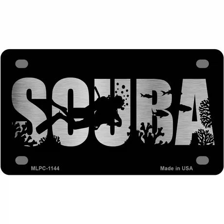 Scuba Brushed Chrome Novelty Metal License Plate 4" x 2.2" (MLPC)