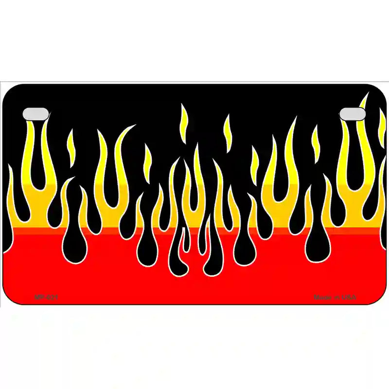 Flames Novelty Metal License Plate 7" x 4" (MP)