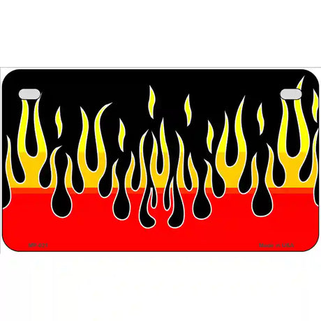 Flames Novelty Metal License Plate 7" x 4" (MP)