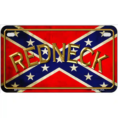 Redneck Confederate Flag Novelty Metal License Plate 7" x 4" (MP)