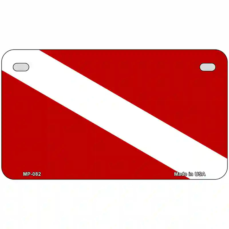 Diving Flag Novelty Metal License Plate 7" x 4" (MP)