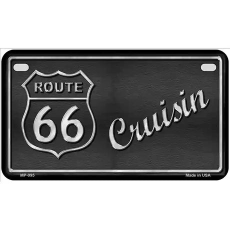 Route 66 Cruisin Novelty Metal License Plate 7" x 4" (MP)