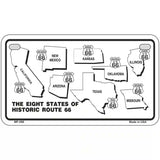 Route 66 Historic States Novelty Metal License Plate 7" x 4" (MP)