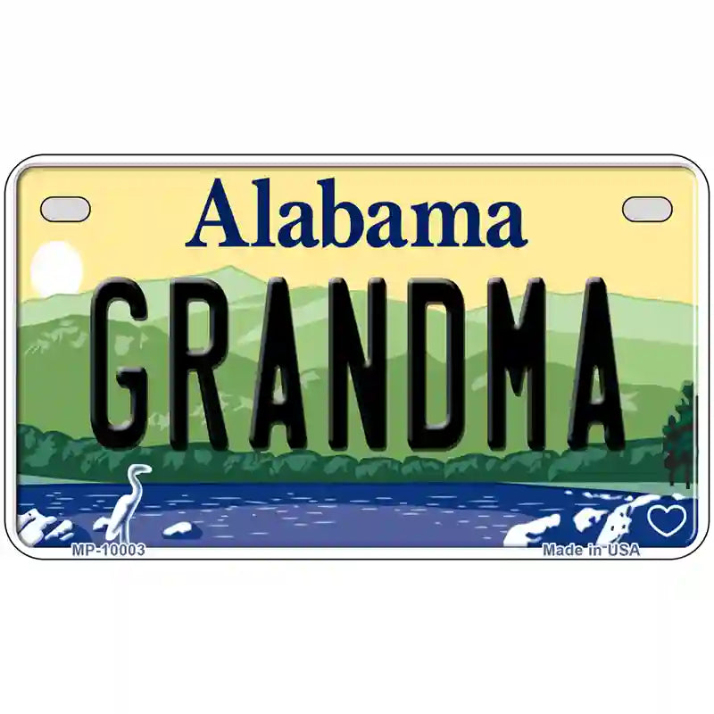 Grandma Alabama Metal Novelty License Plate 7" x 4" (MP)