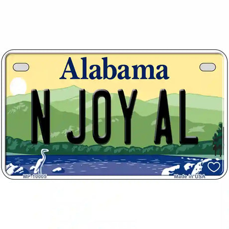 N Joy AL Alabama Metal Novelty License Plate 7" x 4" (MP)