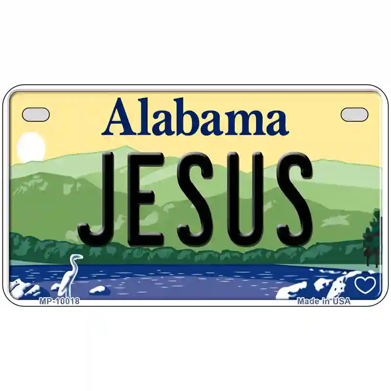 Jesus Alabama Metal Novelty License Plate 7" x 4" (MP)