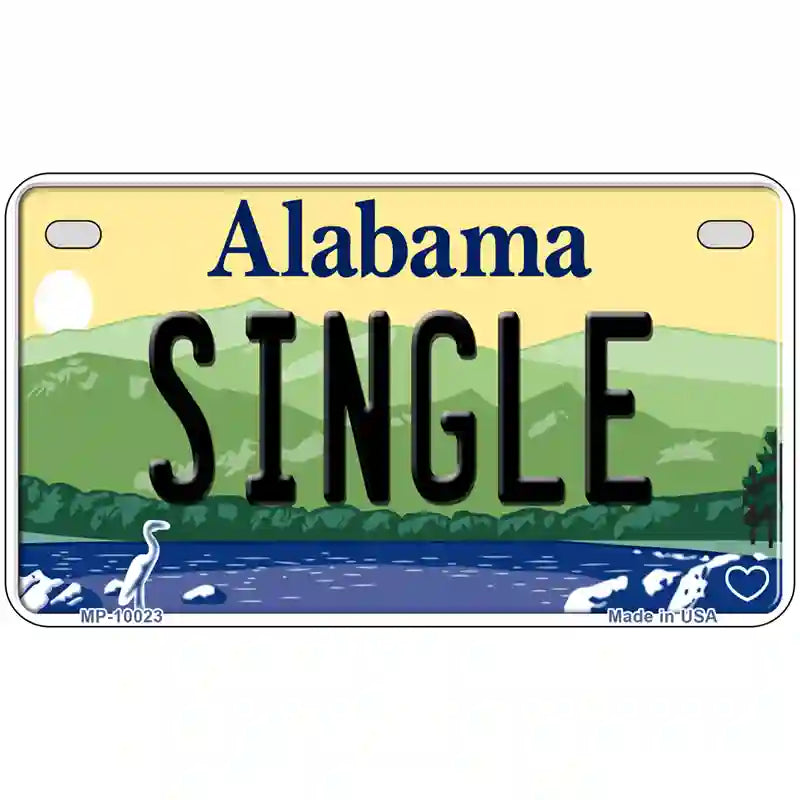 Single Alabama Metal Novelty License Plate 7" x 4" (MP)