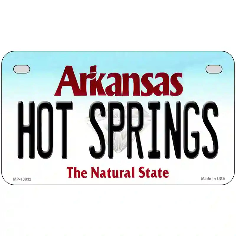 Hot Springs Arkansas Metal Novelty License Plate 7" x 4" (MP)