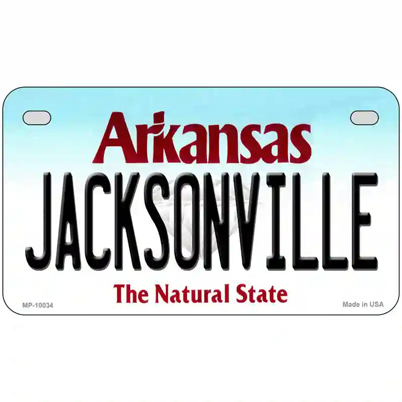 Jacksonville Arkansas Metal Novelty License Plate 7" x 4" (MP)