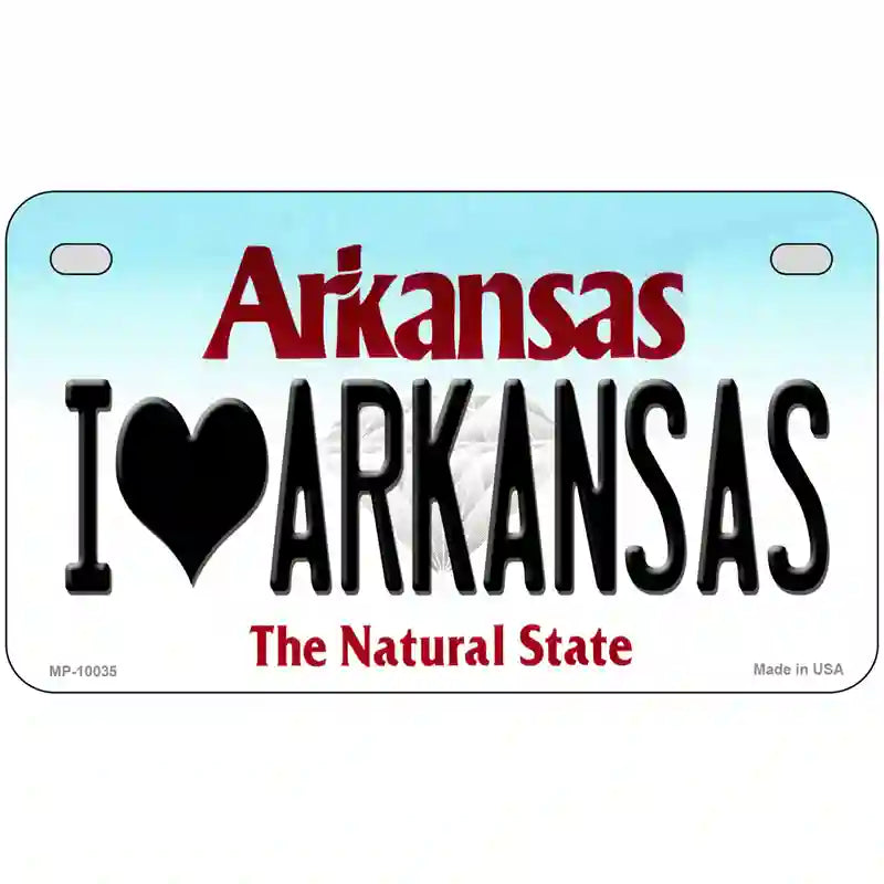 I Love Arkansas Metal Novelty License Plate 7" x 4" (MP)