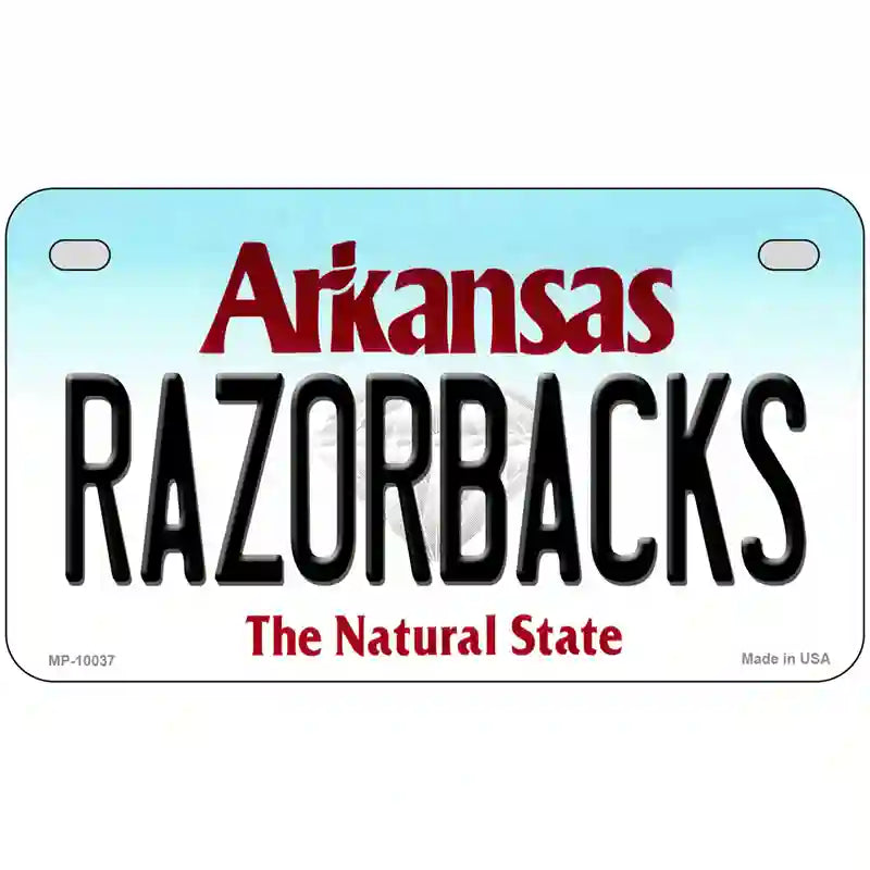 Razorbacks Arkansas Metal Novelty License Plate