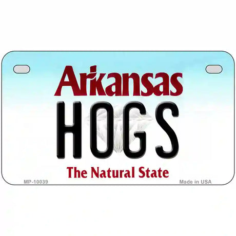 Hogs Arkansas Metal Novelty License Plate 7" x 4" (MP)