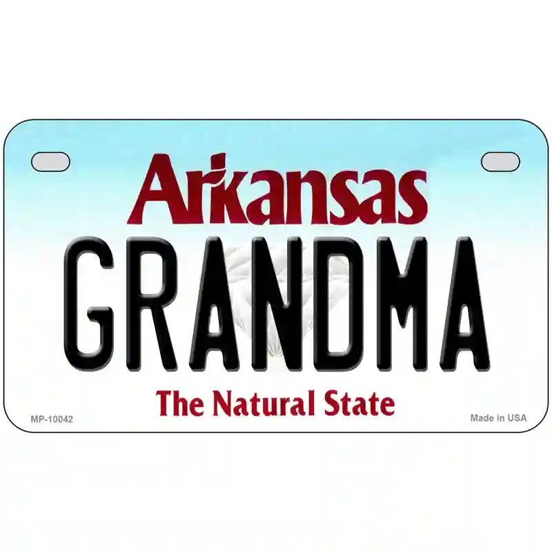 Grandma Arkansas Metal Novelty License Plate 7" x 4" (MP)