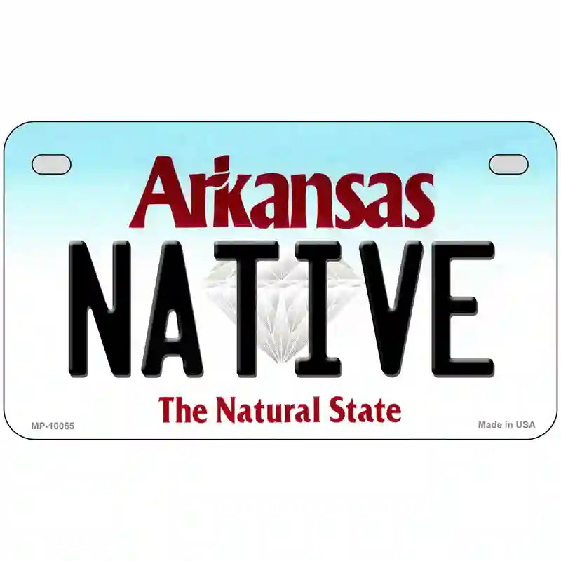 Native Arkansas Metal Novelty License Plate 7" x 4" (MP)