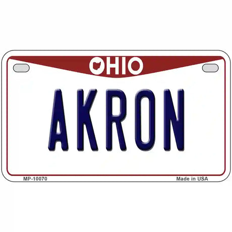 Akron Ohio Metal Novelty License Plate 7" x 4" (MP)