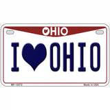 I Love Ohio Metal Novelty License Plate 7" x 4" (MP)