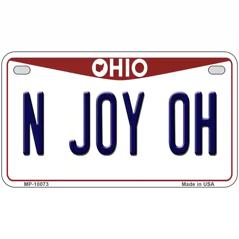 N Joy OH Ohio Metal Novelty License Plate 7" x 4" (MP)