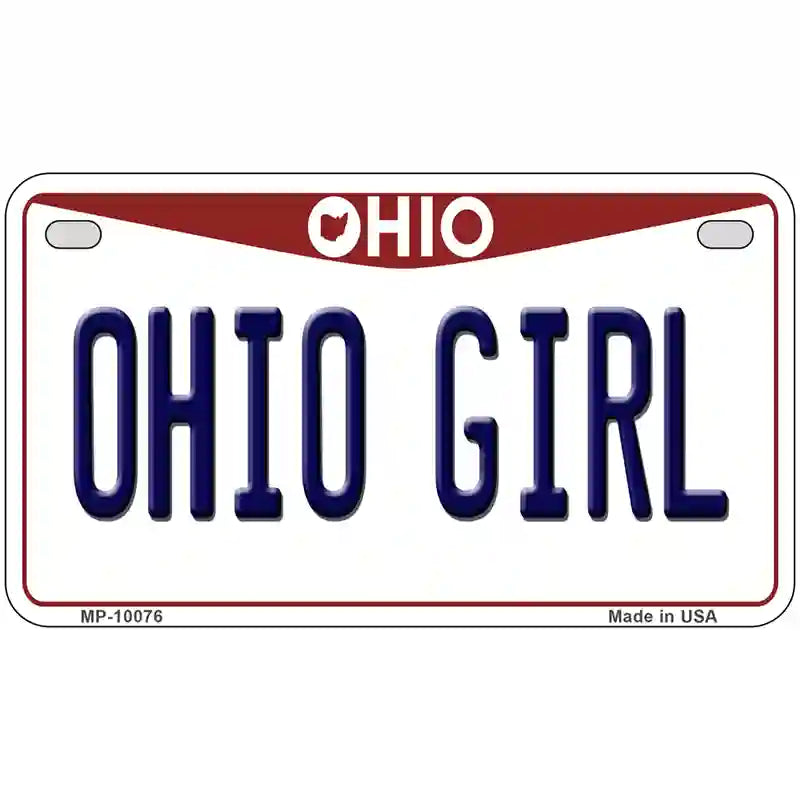 Ohio Girl Ohio Metal Novelty License Plate 7" x 4" (MP)