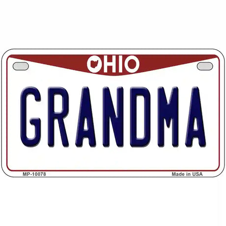 Grandma Ohio Metal Novelty License Plate 7" x 4" (MP)