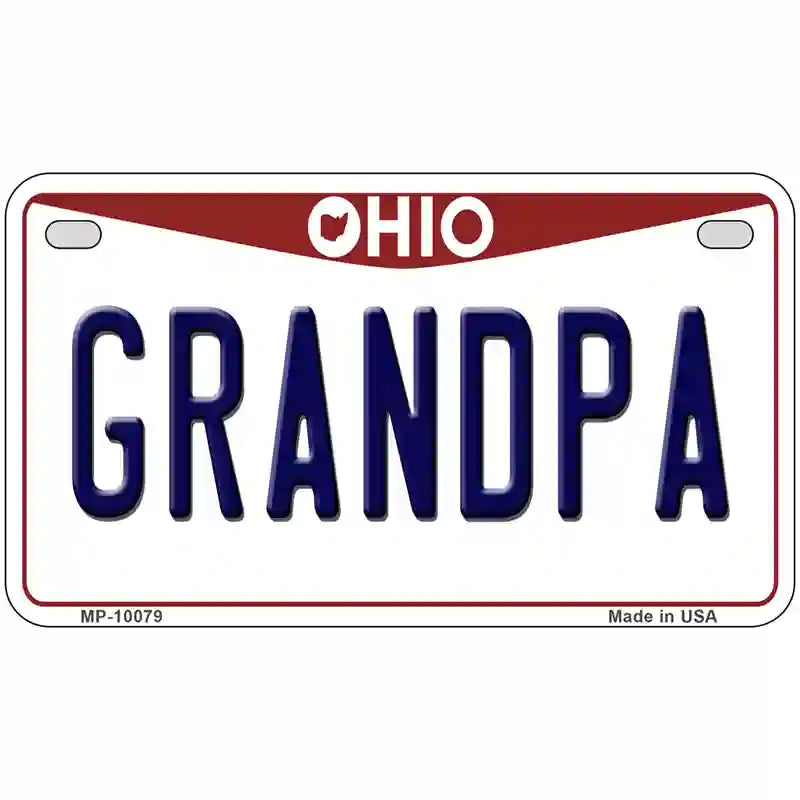 Grandpa Ohio Metal Novelty License Plate 7" x 4" (MP)