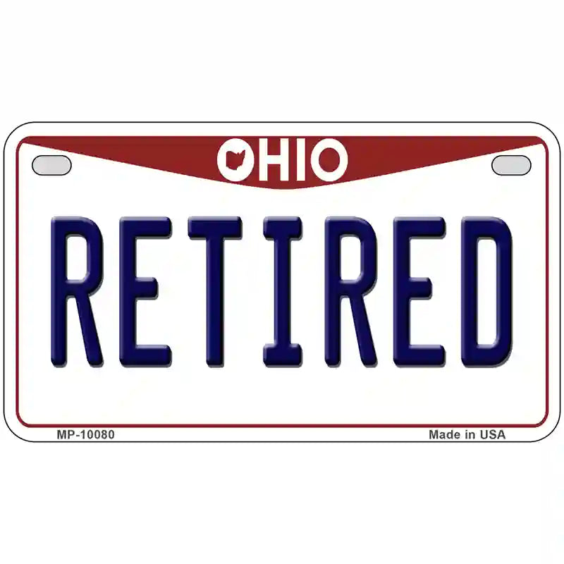 Retired Ohio Metal Novelty License Plate 7" x 4" (MP)