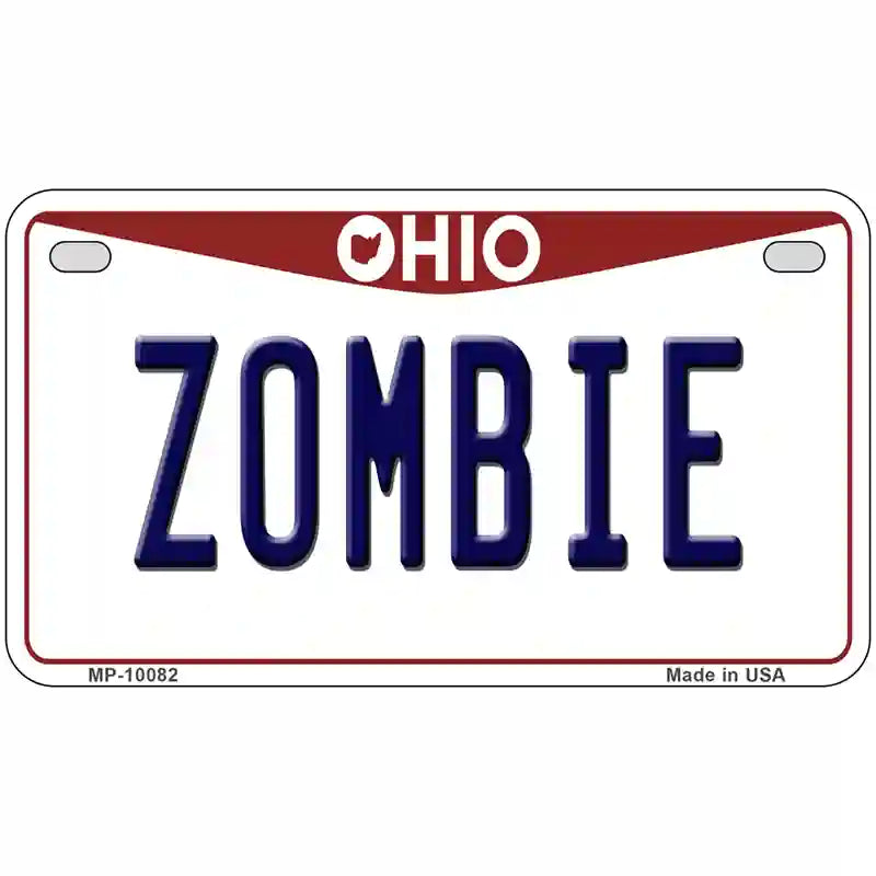 Zombie Ohio Metal Novelty License Plate 7" x 4" (MP)