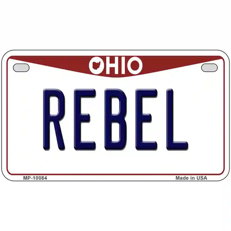 Rebel Ohio Metal Novelty License Plate 7" x 4" (MP)