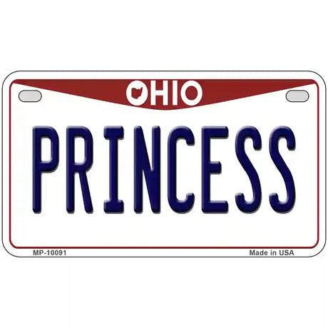 Princess Ohio Metal Novelty License Plate 7" x 4" (MP)