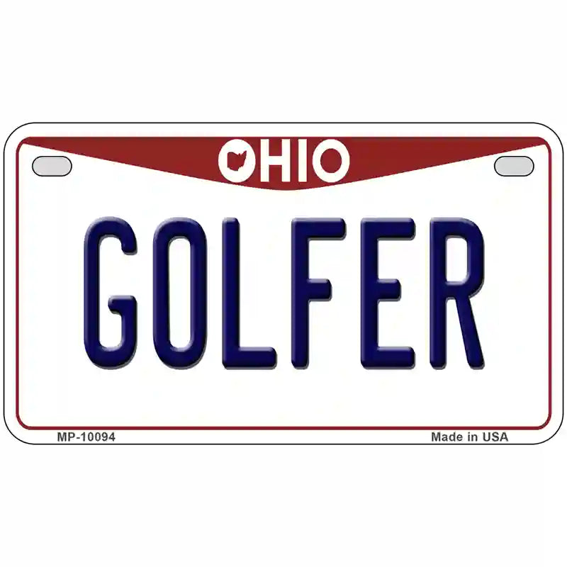 Golfer Ohio Metal Novelty License Plate 7" x 4" (MP)