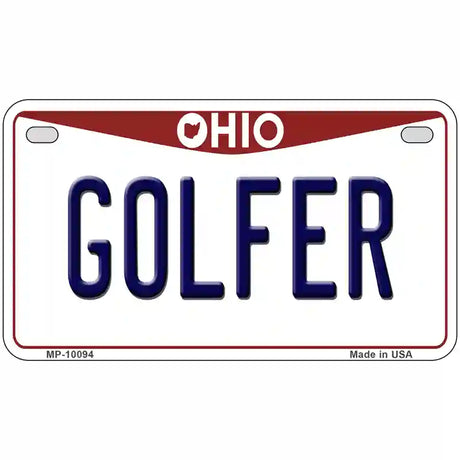 Golfer Ohio Metal Novelty License Plate 7" x 4" (MP)