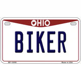 Biker Ohio Metal Novelty License Plate 7" x 4" (MP)