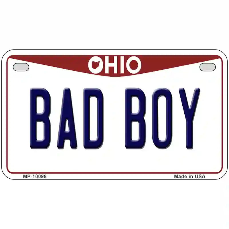 Bad Boy Ohio Metal Novelty License Plate 7" x 4" (MP)