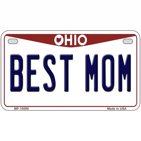 Best Mom Ohio Metal Novelty License Plate 7" x 4" (MP)