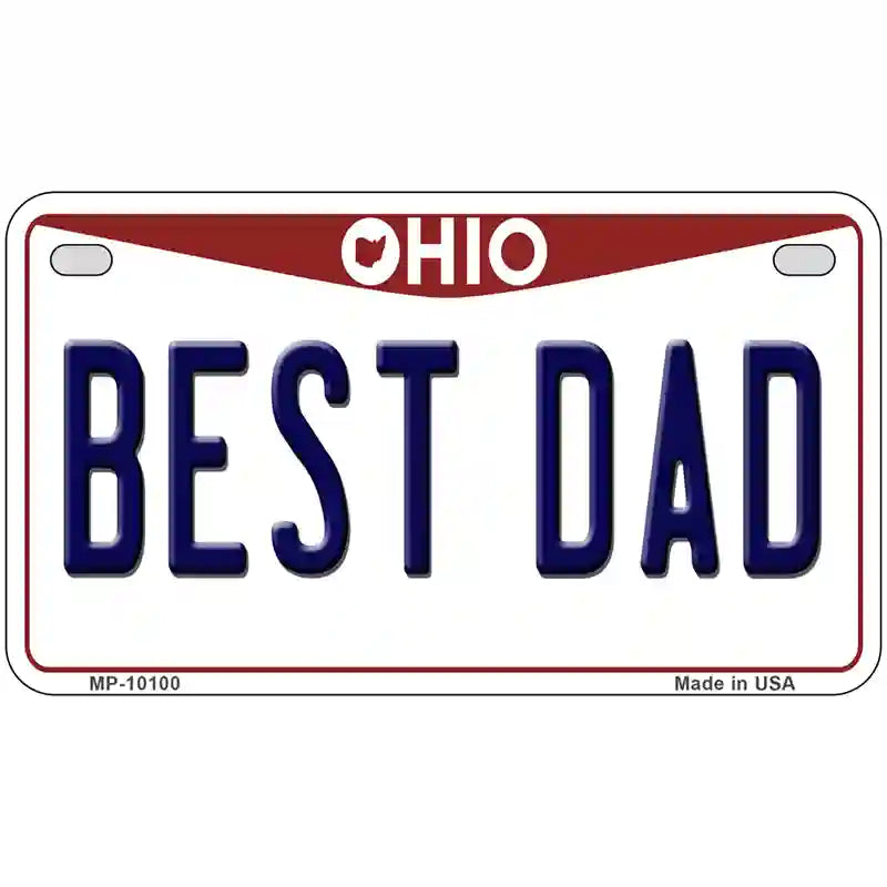 Best Dad Ohio Metal Novelty License Plate 7" x 4" (MP)