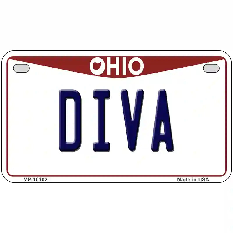 Diva Ohio Metal Novelty License Plate 7" x 4" (MP)